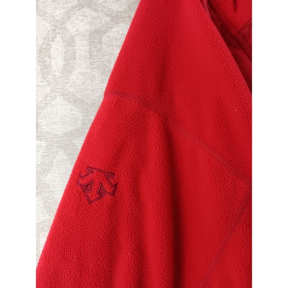 Descente Sweater Mens XXXL Red Fleece Full Zip Sweatshirt Lined - Picture 9 of 9